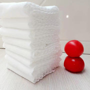 白毛巾(白毛巾)酒店宾馆，足疗洗浴一次性小方巾，竹纤维面巾花边浴巾美容