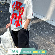 叮叮家童装儿童卡通短袖，2024韩版男童，印花t恤小男孩休闲半袖t