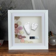新生婴儿手模脚模型3od立体石膏宝宝胎毛满月百天手足印泥纪念相
