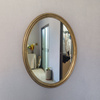 欧式浴室镜美式现代简约梳妆古铜色，椭圆卫浴化妆镜子装饰镜玄关镜