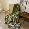 北欧ins风绿色毛毯盖毯毛巾被毯子沙发用午睡毯搭巾休闲毯空调毯