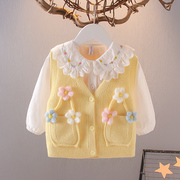 女宝宝春秋装，1-2-3岁女童长袖上衣，两件套8-9个月婴儿衣服套装