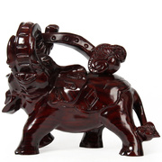 50cm吉祥如意红木大象实木，雕刻工艺品开业如意卷财木象摆件