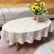 椭圆形小茶几桌布，防水防烫免洗pvc长方形，茶几垫塑料餐桌台布欧式