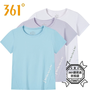 361度女装短袖T恤2023夏季冰感网孔透气健身服跑步圆领短T女