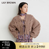 LILY BROWN秋冬款 复古系带灯笼袖短款针织开衫LWND225018