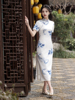 青花瓷旗袍洋气质年轻连衣裙日常可穿走秀表演出服小清新式中国风