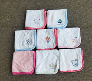 1外贸全棉加厚宝宝婴儿童小手帕幼儿园大方巾正方形毛巾