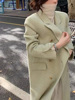双面羊绒大衣女中长款23年韩版宽松双排扣慵懒风百搭毛呢外套