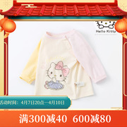 Hello Kitty联名戴维贝拉女童T恤2021秋装宝宝卡通上衣潮