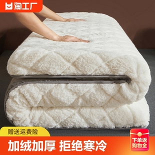 羊羔绒床垫软垫家用冬季加厚保暖牛奶绒学生宿舍单人海绵垫子加绒