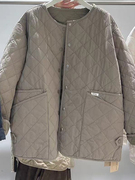 冬季2023百搭小众设计感纯色棉服女保暖宽松大码加厚外套开衫