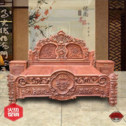缅甸花梨木欧式深雕玫瑰床双人床，实木红木床榫卯加厚红木家具