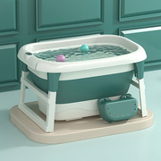 儿童折叠浴桶婴儿泡澡盆洗澡盆可测温可游泳可坐躺家用大号加款