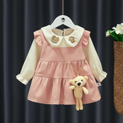 婴儿裙子1-2-3岁4女童礼服连衣裙女宝宝春装公主裙儿童假背带裙潮