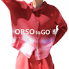 ORSO原创设计师褶皱女装扎染长袖女衬衫大码高端上衣红色翻领