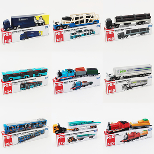 正版多美卡合金车托马斯火车运输车模型货车，加长车男孩玩具车收藏