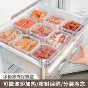 冰箱盒子收纳盒冰箱冻肉分装保鲜盒冷冻室储藏分，格备菜储藏密封盒