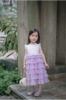 小九妈女童超仙浅紫色公主裙夏飘带层层网纱蛋糕裙气质连衣裙