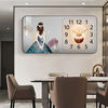 瑞尚餐厅装饰画带时钟2023年钟表饭厅厨房挂画单幅客厅轻奢壁
