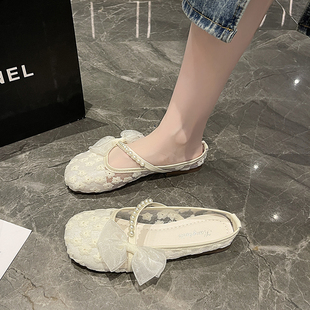 夏季老北京布鞋女透气单鞋蕾丝镂空软底，女鞋平底豆豆鞋孕妇鞋鞋子