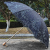 复古高档黑色蕾丝银线刺绣太阳伞，黑胶防紫外线，遮阳晴雨两用洋伞