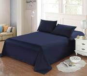 全棉四季款简约素色深蓝色单品床单纯棉斜纹活性印染纯色单色被单