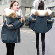 冬季小个子中长款加厚派克服女2021韩版大码工装棉衣外套女潮