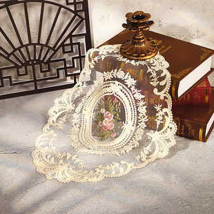 ins复古法式蕾丝绣花桌垫餐垫田园，欧式柜子装饰拍照装饰氛围道具
