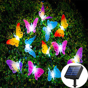 太阳能光纤蝴蝶灯串户外景观灯花园布置防水庭院花园装饰灯草坪灯