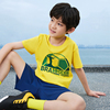 中国李宁运动常规型男大童短袖文化衫短裤套装印花运动服YWBR027