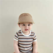 儿童帽子夏季薄款韩版笑脸男童宝宝空顶帽沙滩帽遮阳防晒帽可折叠