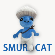 Smurf Cat搞怪蓝精灵猫玩偶毛绒玩具稀奇古怪的公仔丑萌可爱周边