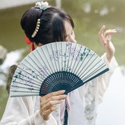 极速扇子古风折扇随身女可携式折叠扇中国风夏季素雅旗袍小扇汉服
