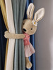 创意磁吸款美人兔卡通公主风窗帘，扣可爱小兔子毛绒绑带儿童房装饰