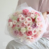 日本进口永生奥斯汀玫瑰，蔷薇知风草花束，瓶花森系自然风生日送花