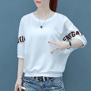 纯棉t恤女ins2024年夏季韩版女装宽松蝙蝠衫半袖打底上衣