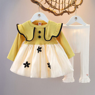 婴儿童装女宝宝秋季连衣裙洋气公主裙两件套装1-3岁秋装2女童衣服