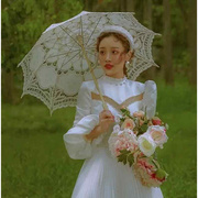 法式婚纱摄影道具外景街拍旅拍照相新娘婚礼刺绣蕾丝伞太阳伞洋伞