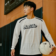 ballho篮球服速干t恤男长袖春秋薄款圆领，拼色宽松运动上衣潮健身