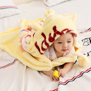 婴儿毯子带帽披风冬季加绒加厚斗篷儿童小学午睡毯宝宝外出毯子
