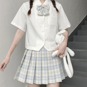 基础款jk上衣衬衫日系制服，白衬衣女夏短款学生长袖春秋设计感小众