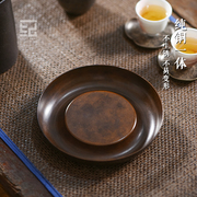 中式复古紫铜壶承干泡茶台紫砂壶托壶垫盘储水茶盘养壶垫茶具配件