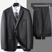 高级套西成衣工装男士黑色职业西服套装修身西装西裤两件套秋446