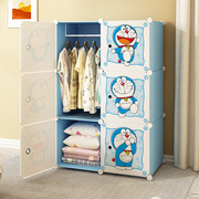 衣柜家用卧室简易组装储物布衣橱(布衣橱)出租房，用小户型儿童塑料收纳柜子