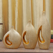 现代欧式客厅树脂装饰品 工艺花瓶插花瓷器 创意家居客厅桌面摆件