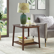 客厅沙发边柜轻奢方形小茶几简约储物柜方桌实木，边几家用角机美式