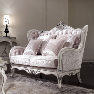 新古典后现代实木布艺沙发 欧式简约白色木沙发 客厅沙发组合