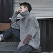 冬季高领毛衣男羊绒衫加厚韩版潮流个性毛线衣(毛线衣，)保暖长袖针织打底衫
