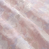 古典廓形温柔淡粉紫色花朵烫金，浮雕提花布料，旗袍连衣裙服装面料